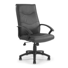 Swithland (Black) High Back Leather Office Armchair