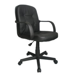 Delph (Black) Medium Back Leather Effect Executive Armchair