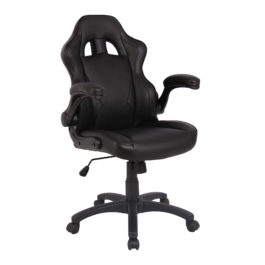 Predator (Black) Racing Office Chair With Folding Arms