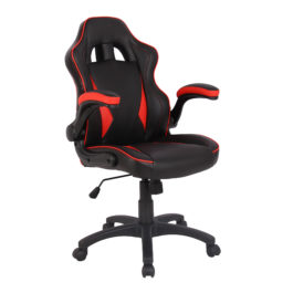 Predator (Black/Red) Racing Office Chair With Folding Arms