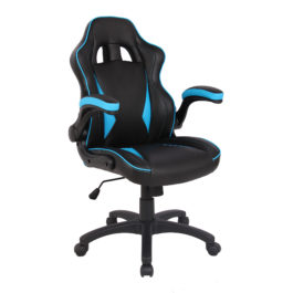 Predator (Black/Blue) Racing Office Chair With Folding Arms