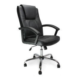Lynton (Black) Executive Armchair With Polished Alloy Base