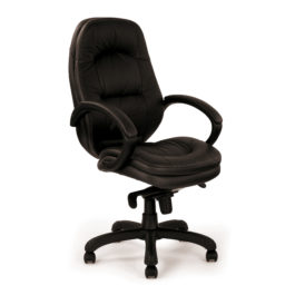 Brighton (Black) Leather Faced Executive Armchair