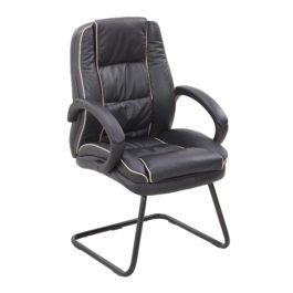 Truro (Black) Leather Faced Visitors Armchair