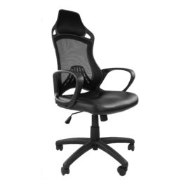 Ascot (Black) Mesh Chair With PU Seat