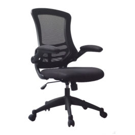 Luna (Black) Mesh Chair With Folding Arms