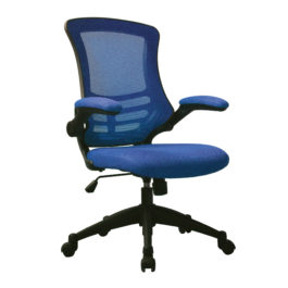 Luna (Blue) Mesh Chair With Folding Arms