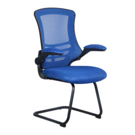 Luna (Blue) Black Frame Mesh Cantilever Chair