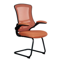 Luna (Orange) Black Frame Mesh Cantilever Chair