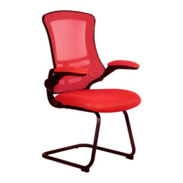 Luna (Red) Black Frame Mesh Cantilever Chair