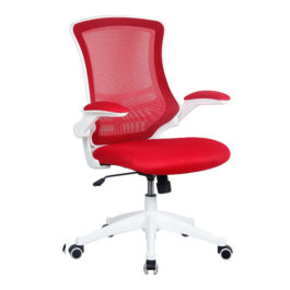 Luna (Red) White Base Mesh Swivel Chair