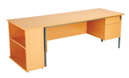 Eco 18 Rectangular Desk (With Single Pedestal, 2 Drawers, W 1800mm)