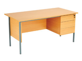 Eco 18 Rectangular Desk (With Single Pedestal, 3 Drawers, W 1200mm)