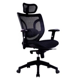 NEWTON • Mesh High Back Executive Armchair with Integral Headrest - Black